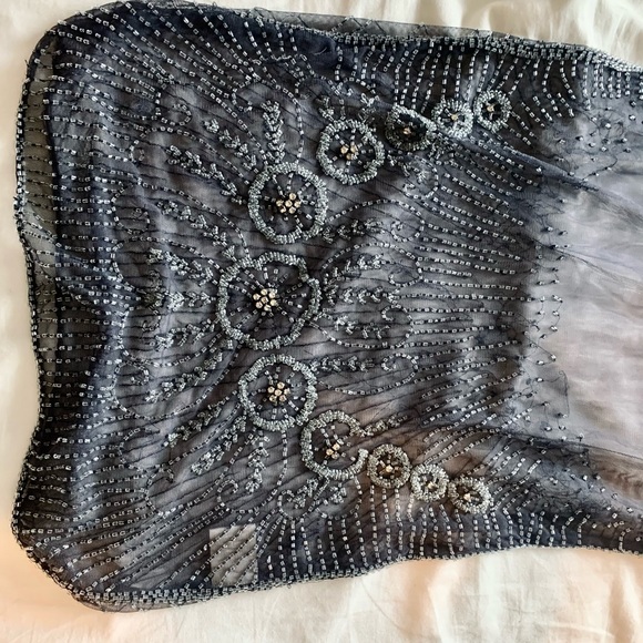 Sparkle & Fade grey beaded sheer dress - Art Deco - Picture 4 of 6